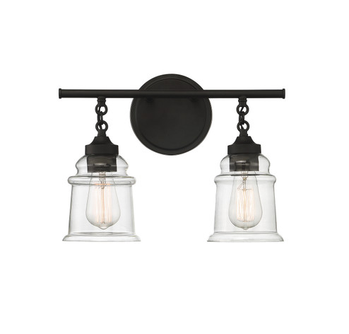 Fuller Two Light Bathroom Vanity in Matte Black (159|V6-L8-8055-2-BK)