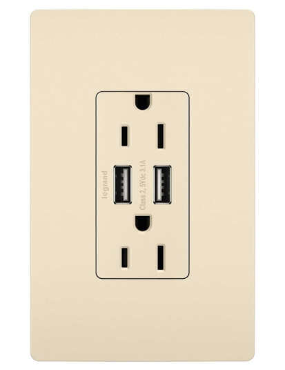 radiant 15A Tamper-Resistant USB Outlet in Light Almond (246|TM826USBLA)