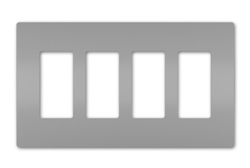 radiant Four-Gang Screwless Wall Plate in Gray (246|RWP264GRY)