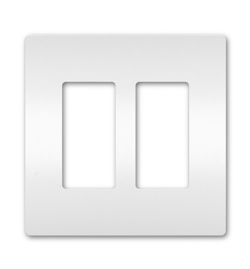 radiant Two-Gang Screwless Wall Plate White in White (246|RWP262W)