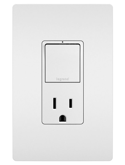 radiant Single Pole/3-Way Switch with 15A Tamper-Resistant Outlet in White (246|RCD38TRW)