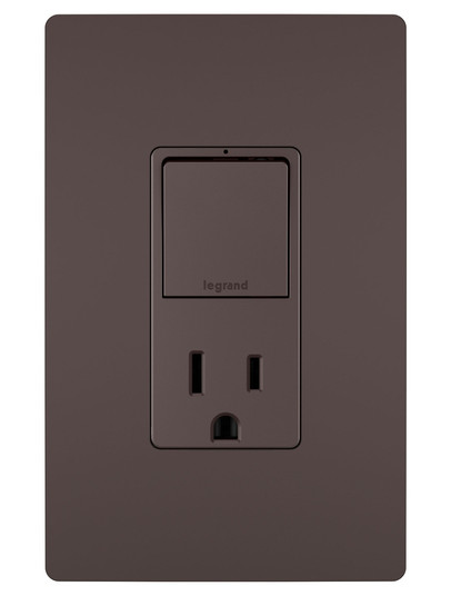radiant Single Pole/3-Way Switch with 15A Tamper-Resistant Outlet in Dark Bronze (246|RCD38TRDBCC6)