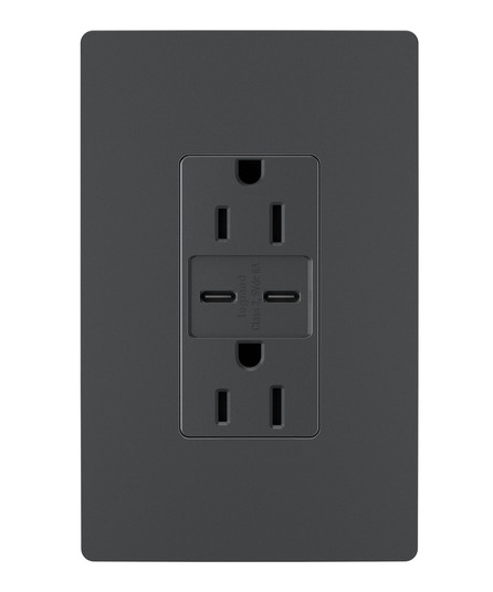 radiant 15A Tamper-Resistant Ultra-Fast USB Type C/C Outlet in Graphite (246|R26USBCC6G)