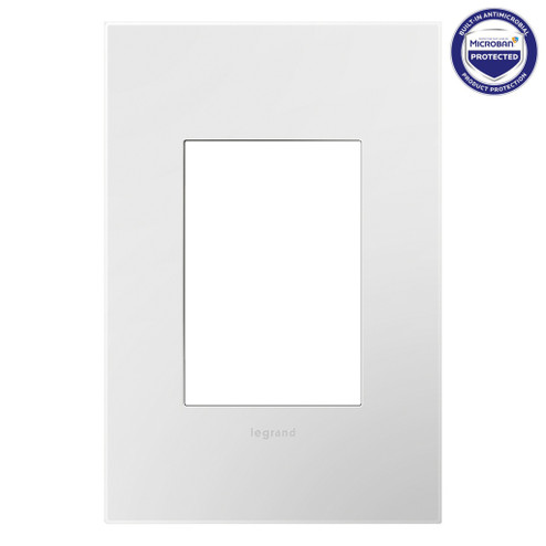 adorne One-Gang-Plus Screwless Wall Plate with Microban in Powder White (246|AWP1G3PW4)