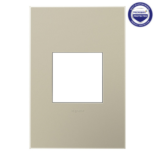adorne One-Gang Screwless Wall Plate with Microban in Titanium (246|AWP1G2TM6)