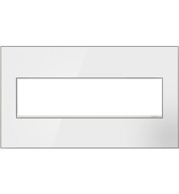 adorne Four-Gang Screwless Wall Plate in Mirror White (246|AWM4GMWW4)