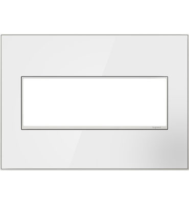 adorne Three-Gang Screwless Wall Plate in Mirror White (246|AWM3GMW4)