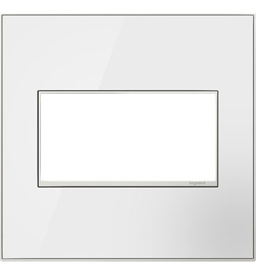 adorne Two-Gang Screwless Wall Plate in Mirror White (246|AWM2GMW4)