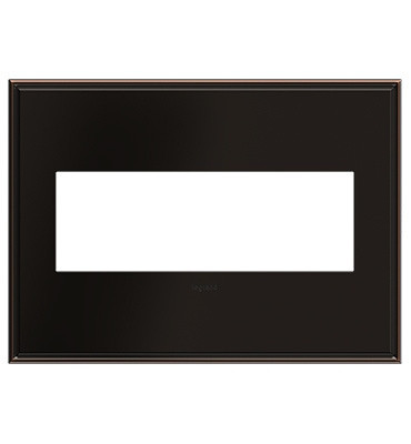 adorne Three-Gang Screwless Wall Plate in Oil Rubbed Bronze (246|AWC3GOB4)