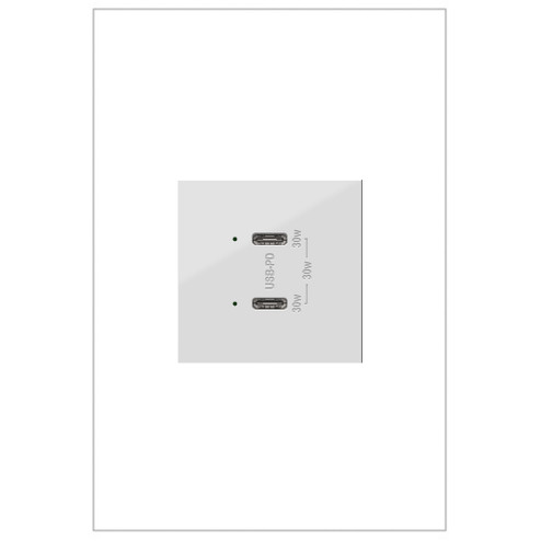 adorne Ultra-Fast Plus Power Delivery USB Type-C/C Outlet Module in White (246|ARUSB30PDW4)