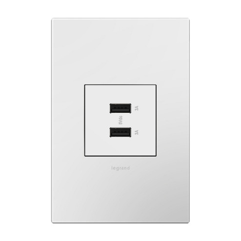 Adorne USB Type-A/A Outlet Module in White (246|ARUSB2AA6W4)