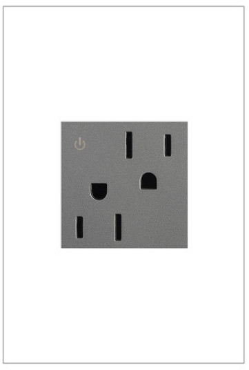 adorne 15A Tamper-Resistant Dual-Controlled Outlet in Magnesium (246|ARCD152M10)