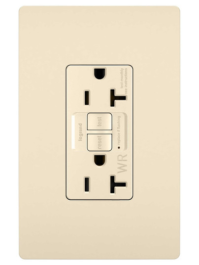 radiant Tamper-Resistant Weather-Resistant 20A Duplex Self-Test GFCI Receptacles with SafeLock Protection in Light Almond (246|2097TRWRLA)