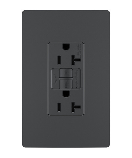 radiant Tamper-Resistant 20A Duplex Self-Test GFCI Receptacle with SafeLock Protection in Graphite (246|2097TRGCC4)