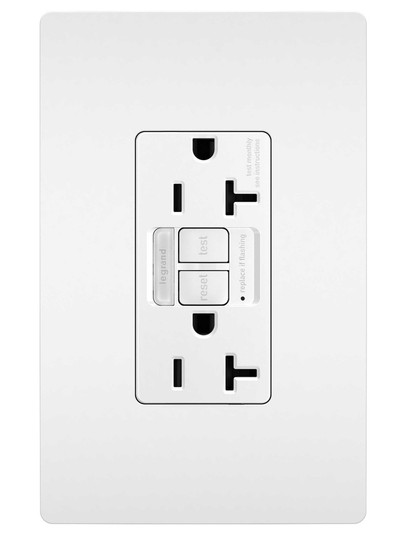 radiant Tamper-Resistant 20A Duplex Self-Test GFCI Receptacles with SafeLock Protection and Night Light in White (246|2097NTLTRW)