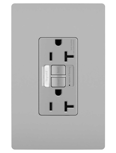 radiant Tamper-Resistant 20A Duplex Self-Test GFCI Receptacles with SafeLock Protection and Night Light in Gray (246|2097NTLTRGRY)