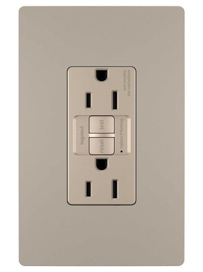 radiant Tamper-Resistant 15A Duplex Self-Test GFCI Receptacles with SafeLock Protection in Nickel (246|1597TRNICC4)