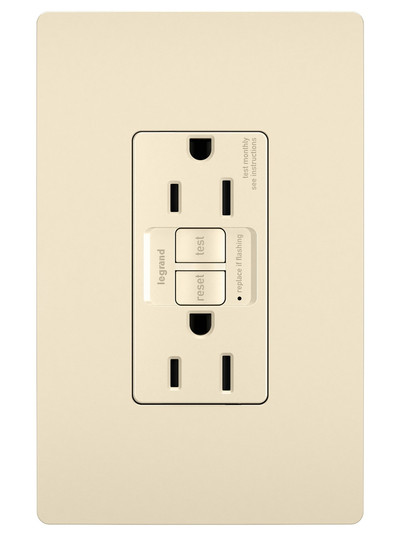 radiant Tamper-Resistant 15A Duplex Self-Test GFCI Receptacles with SafeLock Protection in Light Almond (246|1597TRLA)