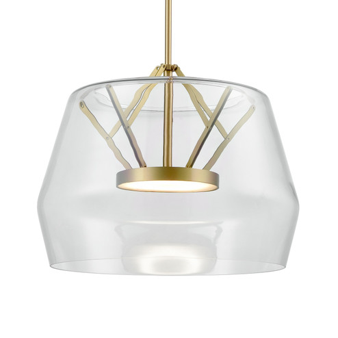 Deco LED Pendant in Clear/Brushed Gold (347|PD61418-CL/BG)
