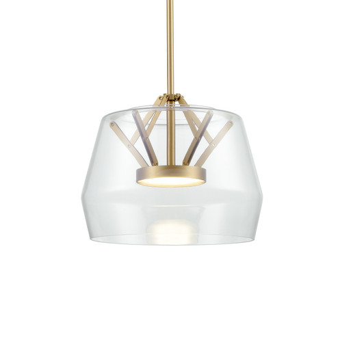 Deco LED Island Pendant in Clear/Brushed Gold (347|PD61412-CL/BG)