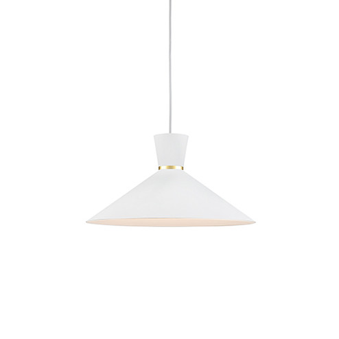 Vanderbilt One Light Pendant in White With Gold Detail (347|493216-WH/GD)