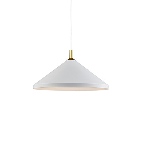 Dorothy One Light Pendant in White With Gold Detail (347|493118-WH/GD)