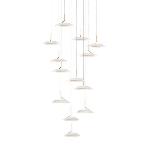 Royyo LED Pendant in Matte White With Gold (240|RYP-C13-SW-MWG)
