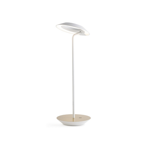 Royyo LED Desk Lamp in Matte White, Brass (240|RYO-SW-MWT-BRS-DSK)