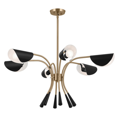 Arcus Six Light Chandelier in Champagne Bronze (12|52559CPZBK)