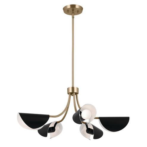 Arcus Five Light Chandelier/Semi Flush in Champagne Bronze (12|52558CPZBK)