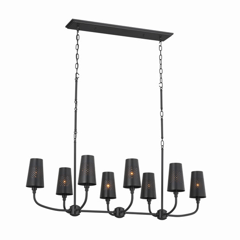 Adeena Eight Light Linear Chandelier in Black (12|52510BK)