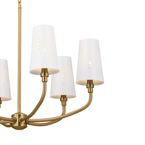 Adeena Six Light Chandelier in Brushed Natural Brass (12|52508BNB)