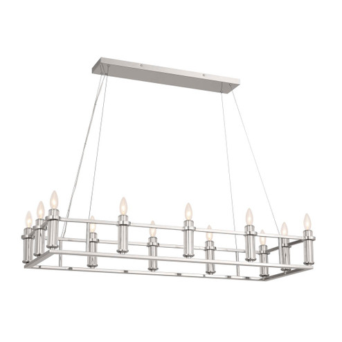 Rosalind 12 Light Linear Chandelier in Polished Nickel (12|52492PN)