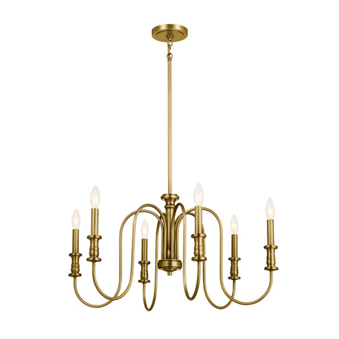 Karthe Six Light Chandelier in Natural Brass (12|52470NBR)