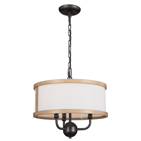 Heddle Three Light Chandelier/Semi Flush in Anvil Iron (12|52465AVI)