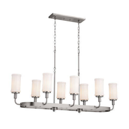 Vetivene Eight Light Linear Chandelier in Classic Pewter (12|52453CLP)