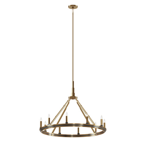 Emmala Ten Light Chandelier in Brushed Natural Brass (12|52421BNB)