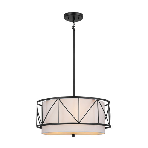 Birkleigh Three Light Pendant/Semi Flush in Black (12|52075BK)