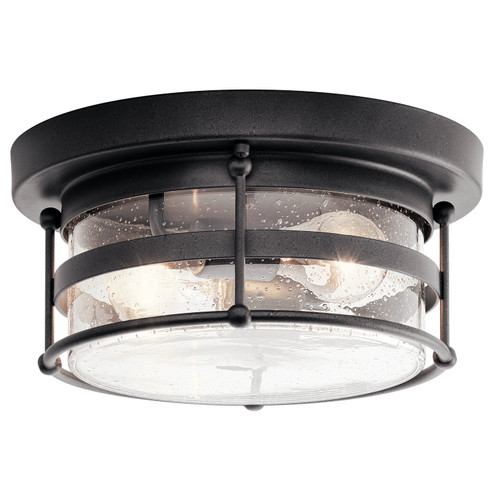 Mill Lane Two Light Outdoor Ceiling Mount in Anvil Iron (12|49965AVI)