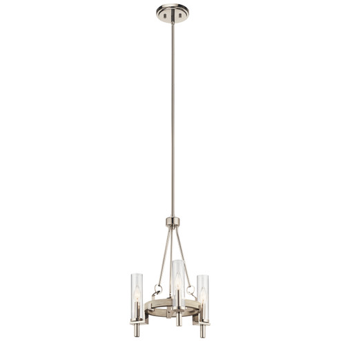 Telan Three Light Mini Chandelier in White Washed Wood (12|44286WWW)
