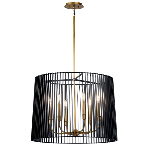 Linara Six Light Chandelier in Black (12|44167BK)