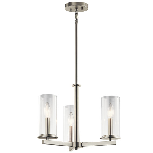 Crosby Three Light Chandelier/Semi Flush in Brushed Nickel (12|43997NI)