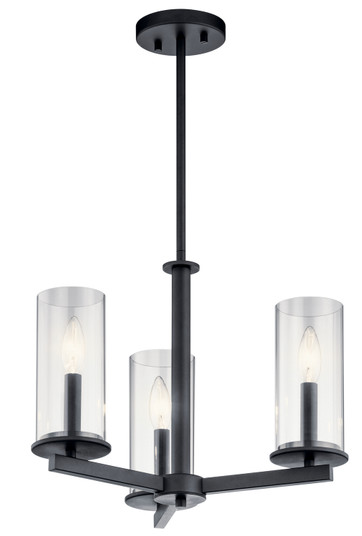 Crosby Three Light Chandelier/Semi Flush in Black (12|43997BK)