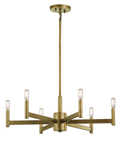 Erzo Six Light Chandelier in Natural Brass (12|43859NBR)