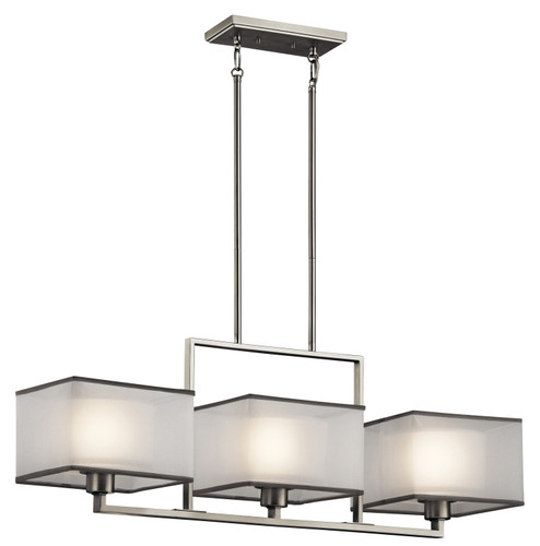 Kailey Three Light Linear Chandelier in Brushed Nickel (12|43437NI)