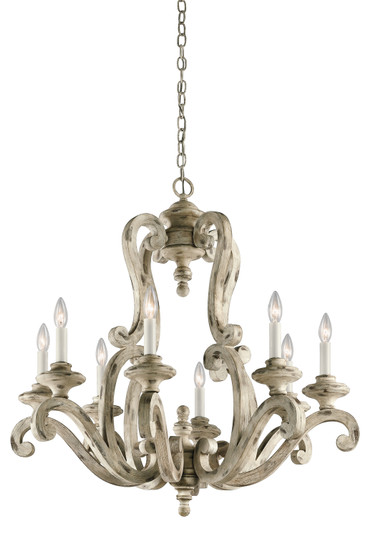 Hayman Bay Eight Light Chandelier in Distressed Antique White (12|43265DAW)