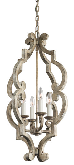 Hayman Bay Four Light Foyer Pendant in Distressed Antique White (12|43255DAW)