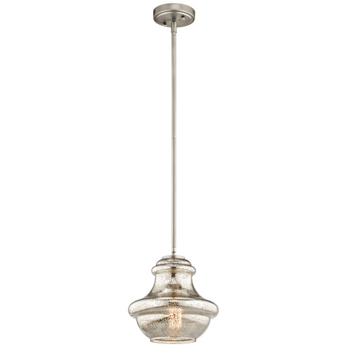 Everly One Light Mini Pendant in Brushed Nickel (12|42167NIMER)