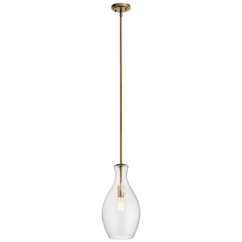 Everly One Light Pendant in Natural Brass (12|42047NBR)