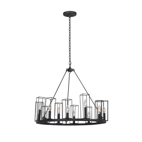 Allston 12 Light Chandelier in Black Iron (33|507770BI)